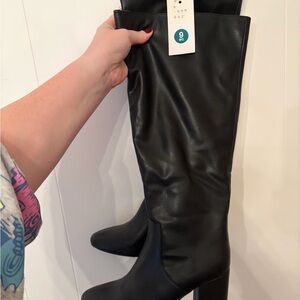 A New Day Over the Knee Black Boots WIDE CALF